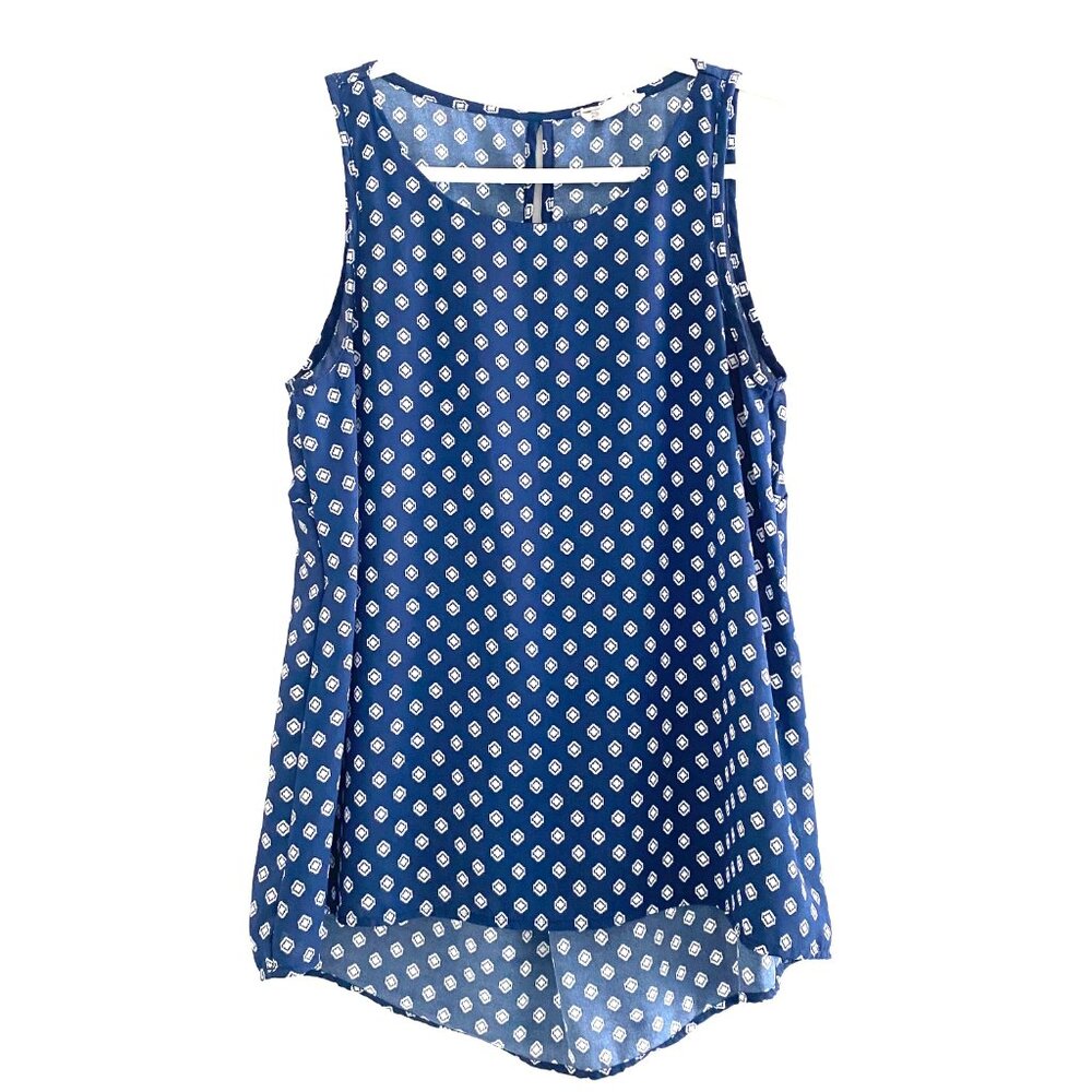 R2D Apparel Blue/White Sleeveless Top Size S